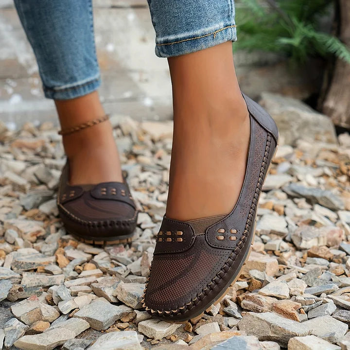 Delphine | Women's Slip-On Stud Detail Loafers