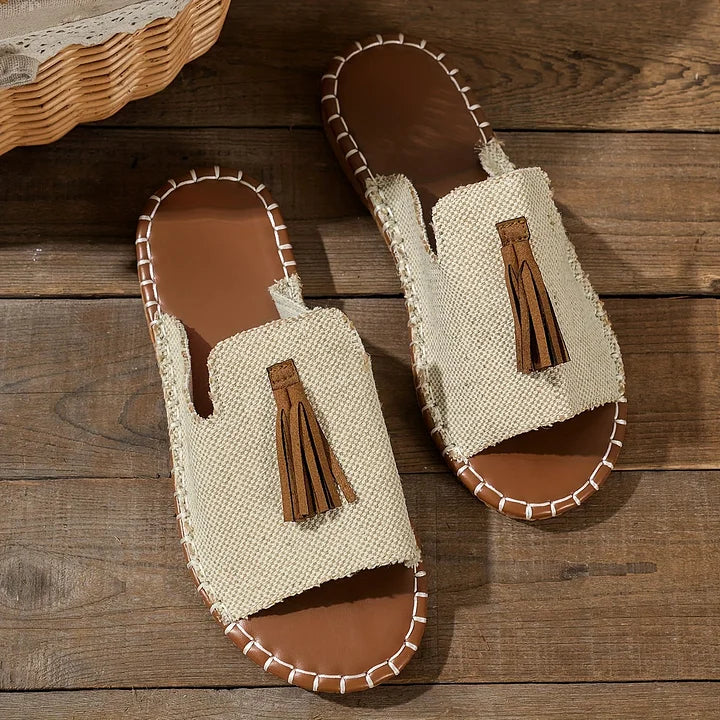 Fionnuala | Women's Boho Tassel Slide Sandals