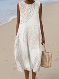 Zephyrine | Women's Casual Circle-Texture Maxi Beach Dress