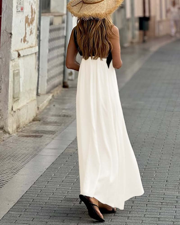 Catriona | Women's Crossover Halter Maxi Dress