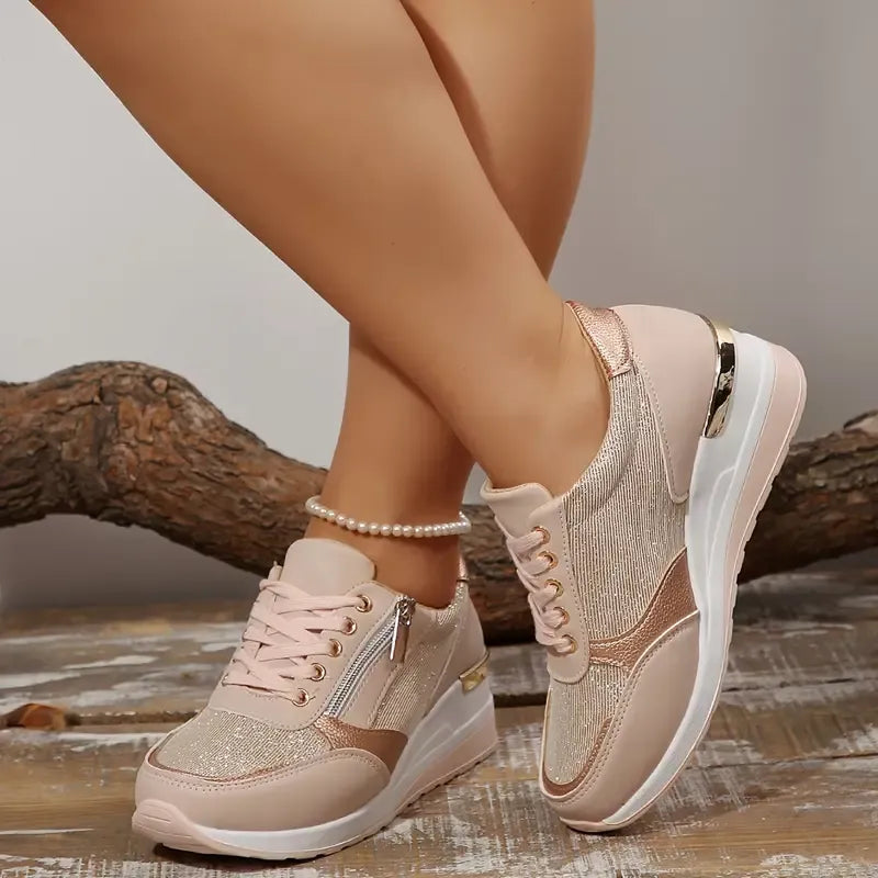 Sorellea | Women's Side Zip Wedge Sneakers