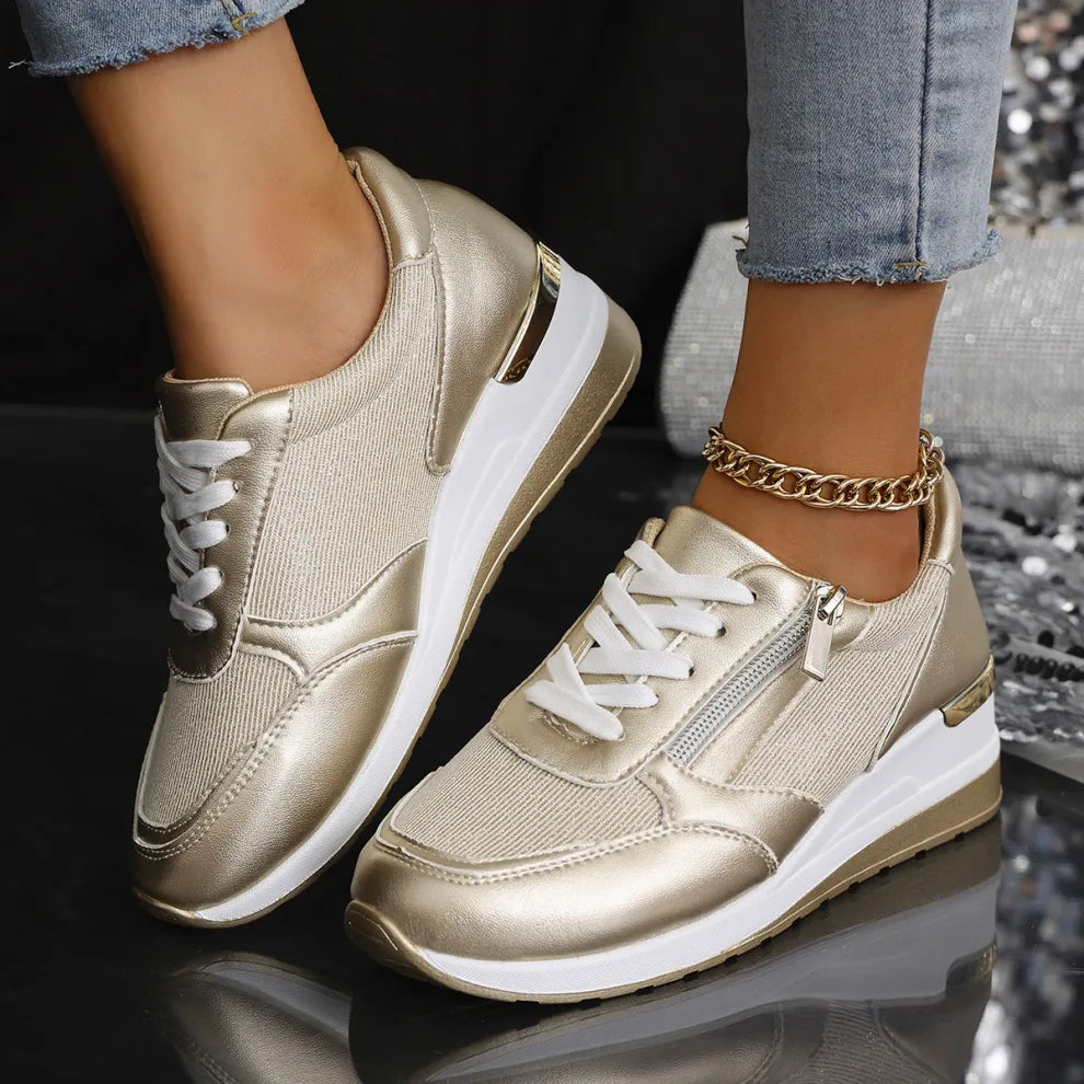 Sorellea | Women's Side Zip Wedge Sneakers