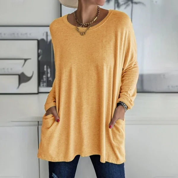 Arisellea | Women's Relaxed Fit V-Neck Long Sleeve Top