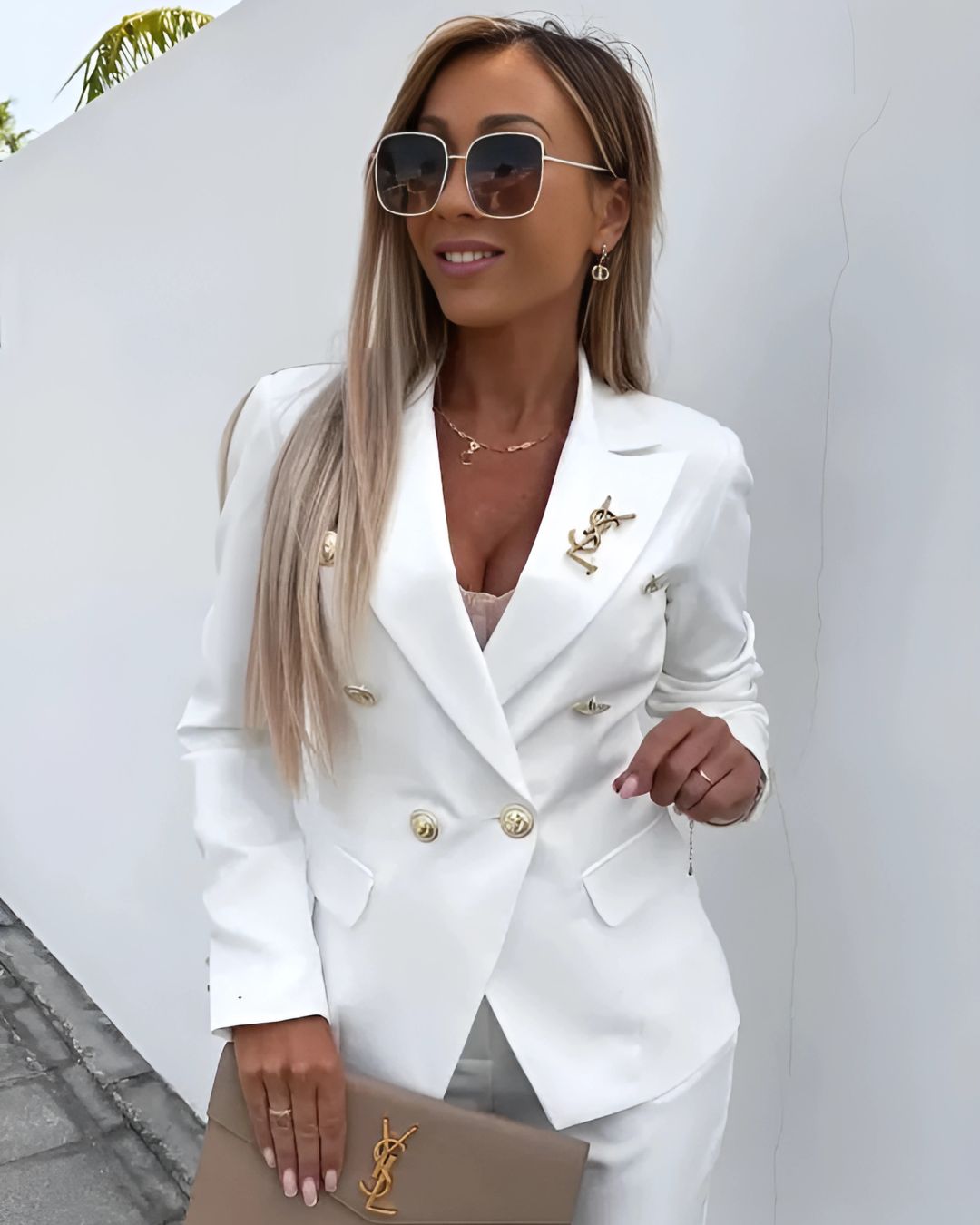 Zelkaia | Women's Double Breasted Blazer & Trouser Suit Set