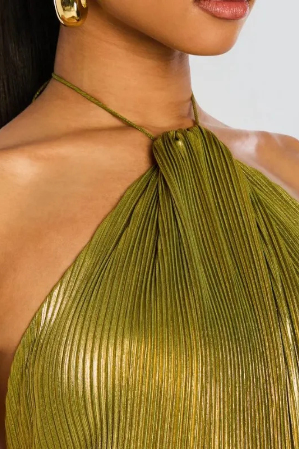 Jacinda | Women's Halter Neck Pleated Maxi Dress