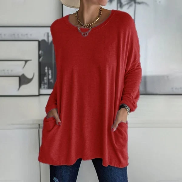 Arisellea | Women's Relaxed Fit V-Neck Long Sleeve Top
