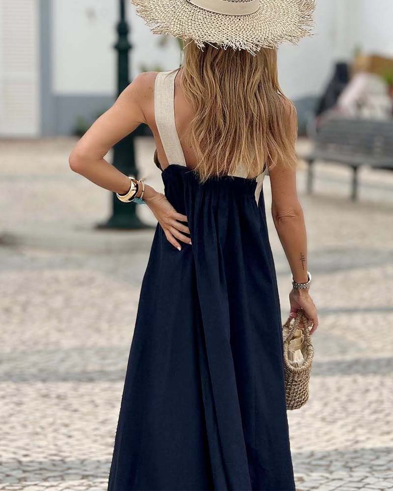 Catriona | Women's Crossover Halter Maxi Dress