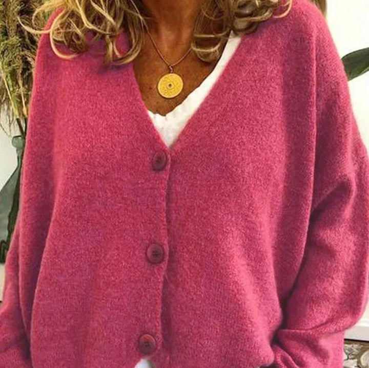 Zaretha | Women's Cozy V-Neck Button Cardigan