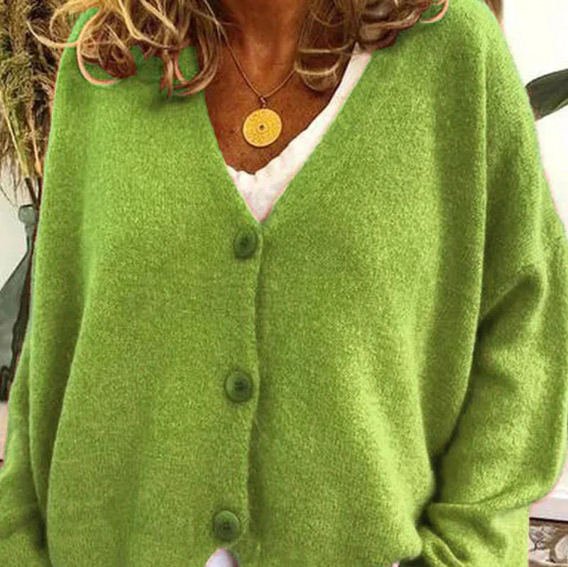 Zaretha | Women's Cozy V-Neck Button Cardigan