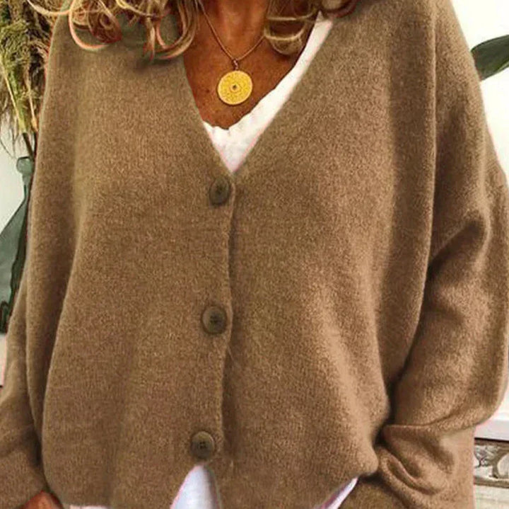 Zaretha | Women's Cozy V-Neck Button Cardigan