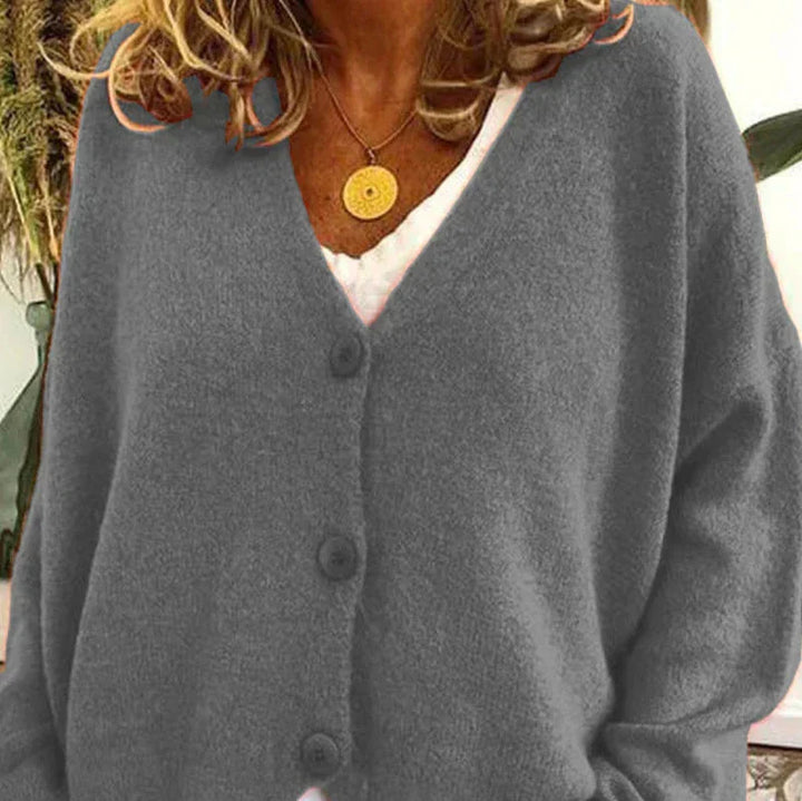 Zaretha | Women's Cozy V-Neck Button Cardigan