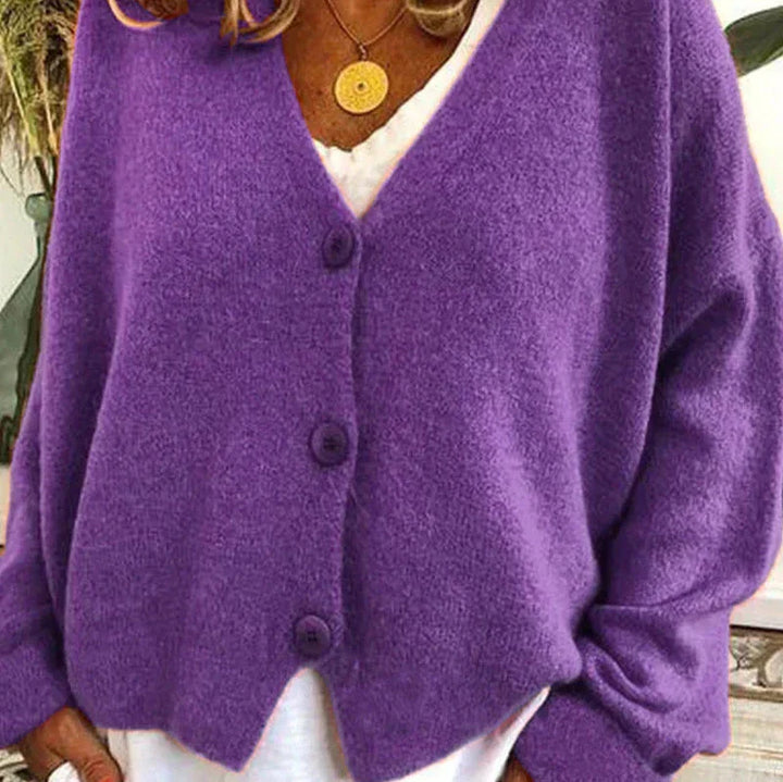 Zaretha | Women's Cozy V-Neck Button Cardigan