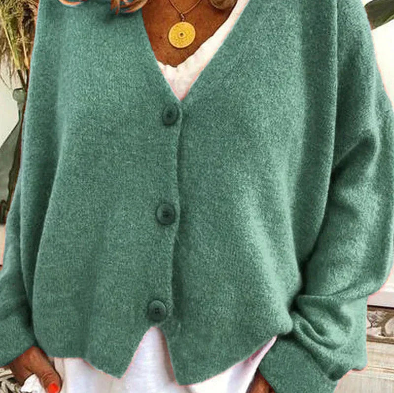 Zaretha | Women's Cozy V-Neck Button Cardigan