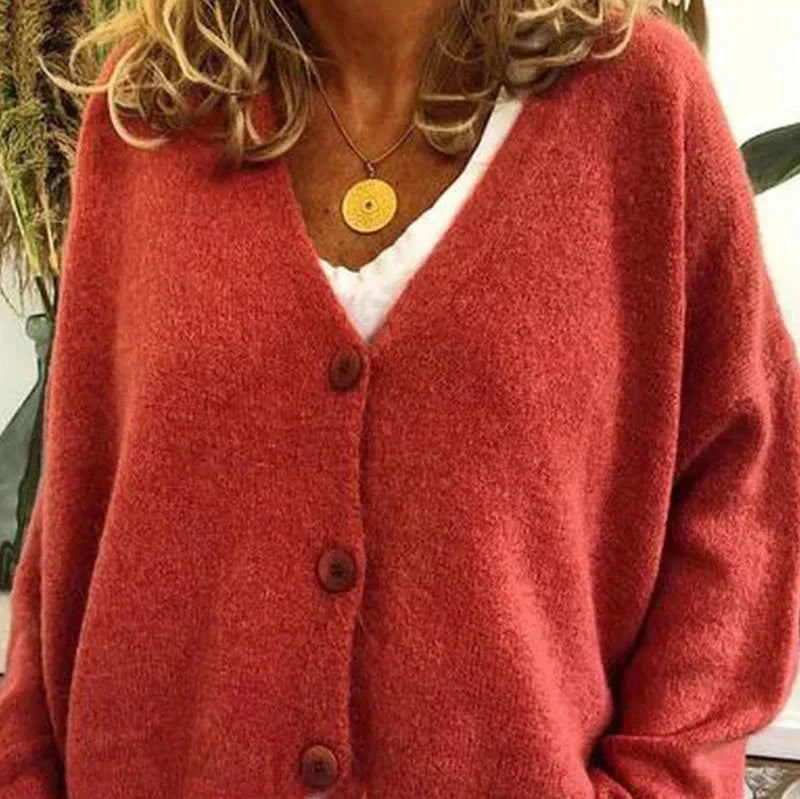 Zaretha | Women's Cozy V-Neck Button Cardigan