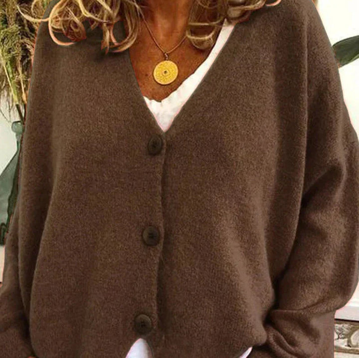Zaretha | Women's Cozy V-Neck Button Cardigan