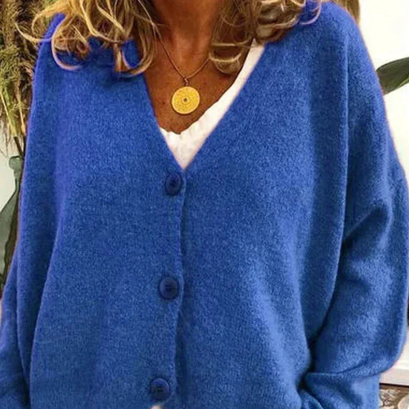 Zaretha | Women's Cozy V-Neck Button Cardigan