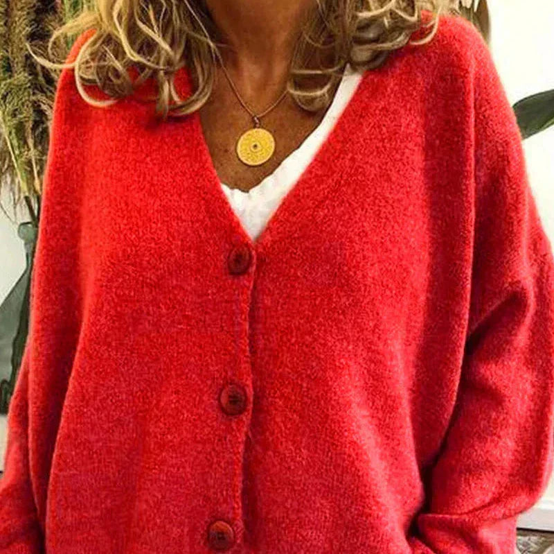 Zaretha | Women's Cozy V-Neck Button Cardigan