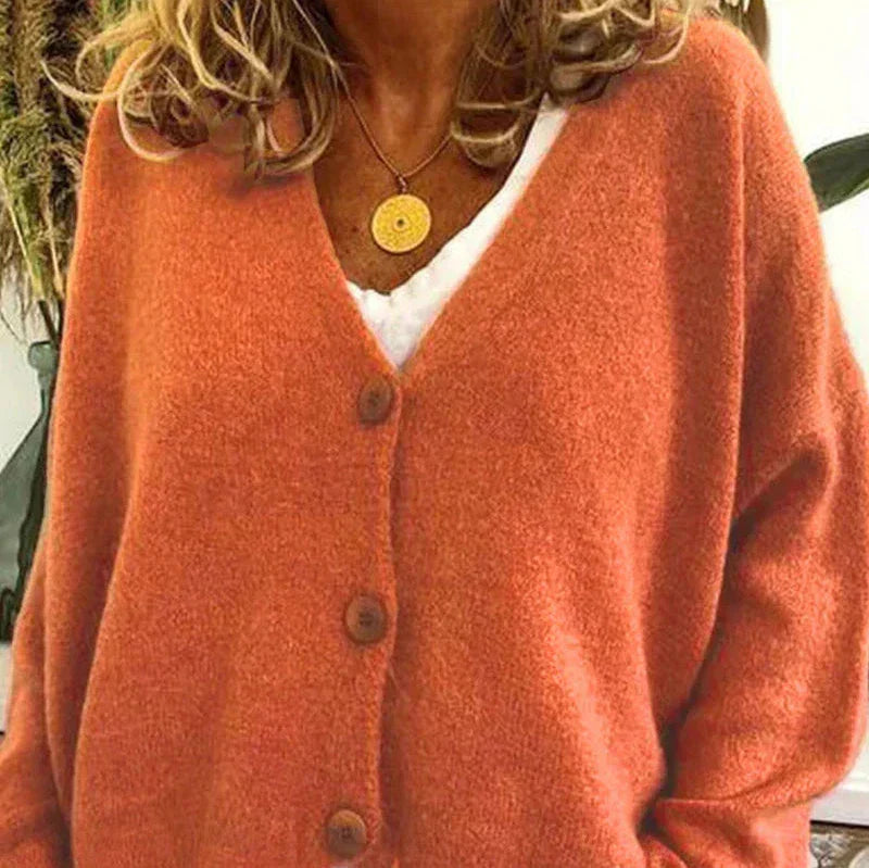 Zaretha | Women's Cozy V-Neck Button Cardigan