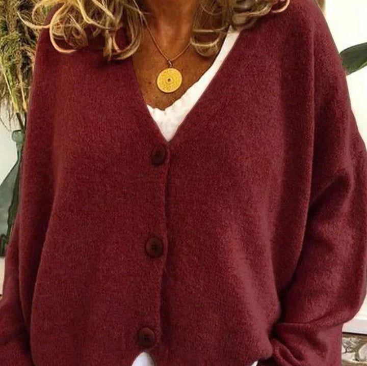Zaretha | Women's Cozy V-Neck Button Cardigan