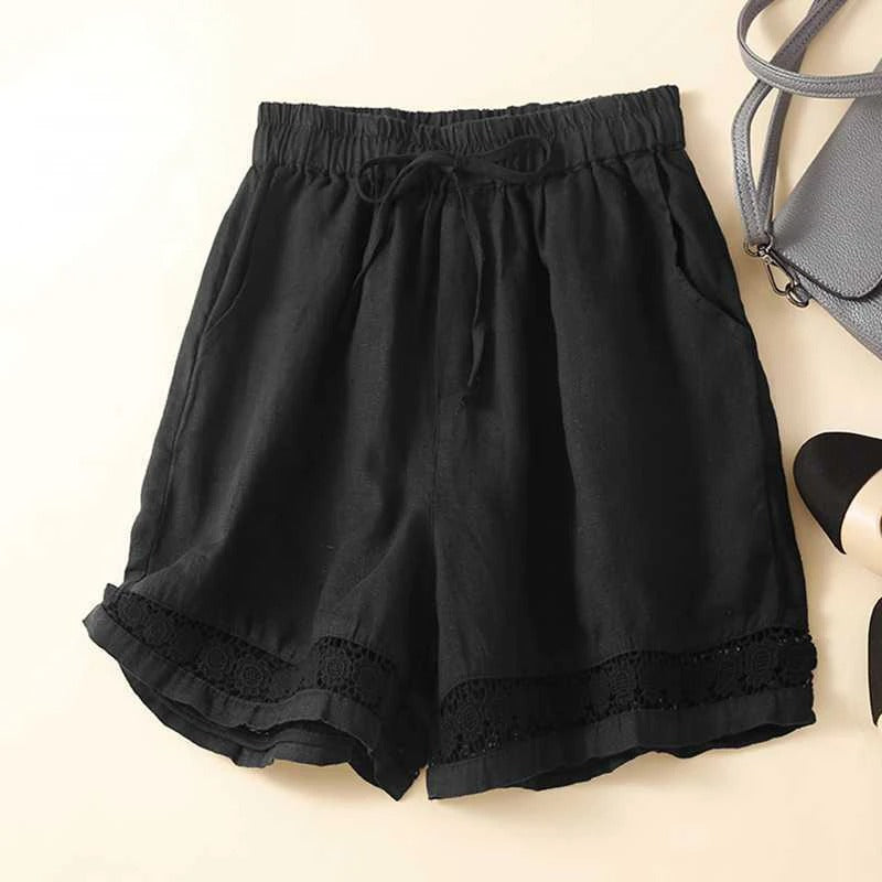 Blythe | Women's Casual Lace-Hem Drawstring Shorts