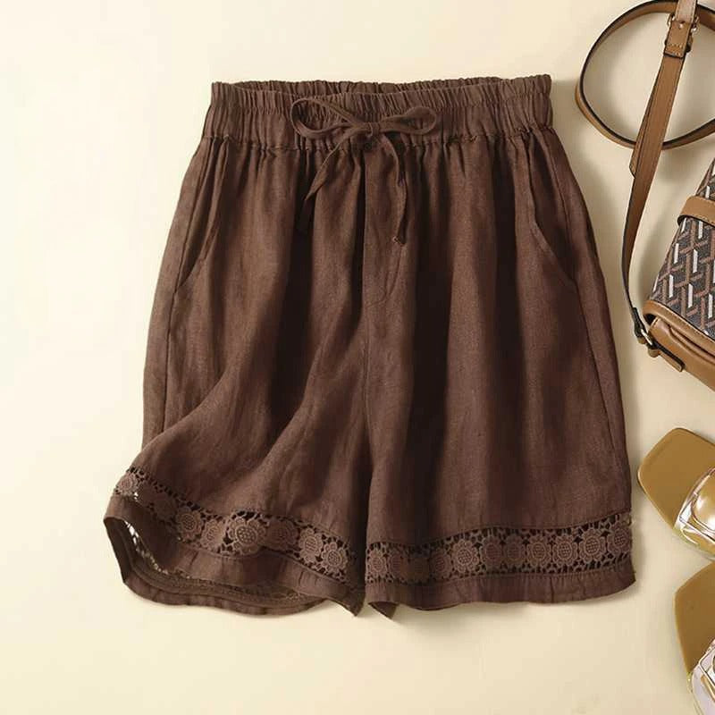 Blythe | Women's Casual Lace-Hem Drawstring Shorts
