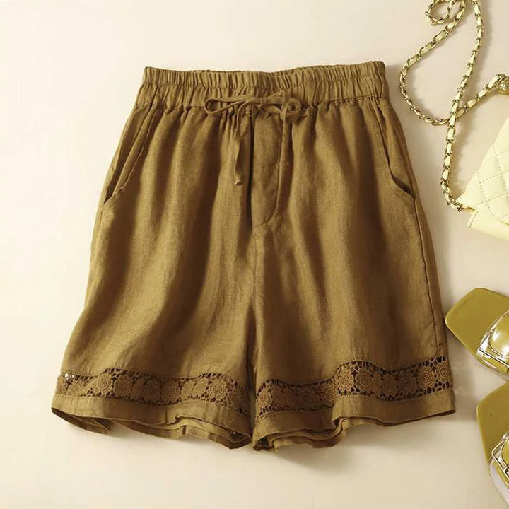 Blythe | Women's Casual Lace-Hem Drawstring Shorts
