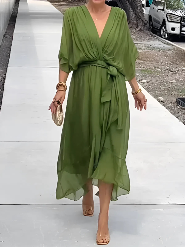 Senya | Women's Wrap Tie Midi Dress