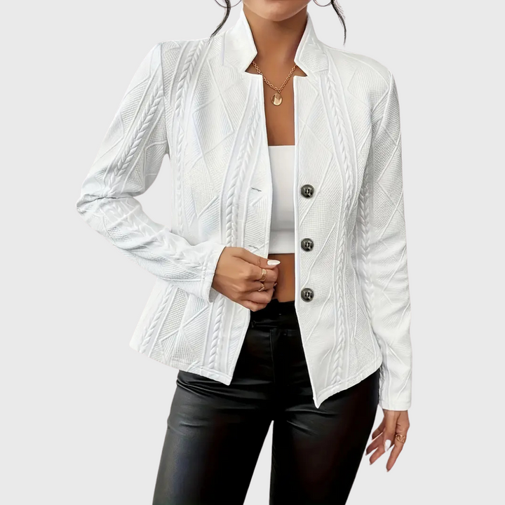 Xavirae | Women's Cable Knit Textured Button-Up Blazer
