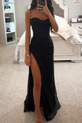 Virex | Women's Elegant Strapless Slit Maxi Dress
