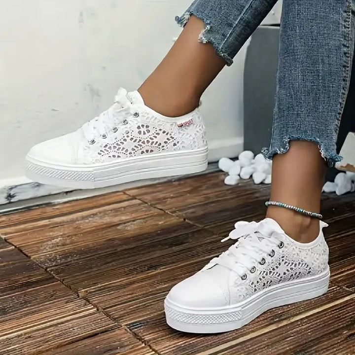 Xena | Women's Lace Cut-Out Platform Sneakers