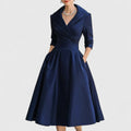 Zaphielle | Women's Elegant V-Neck Midi Dress