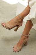 Junirae | Women's Strappy Peep Toe Block Heel Sandals