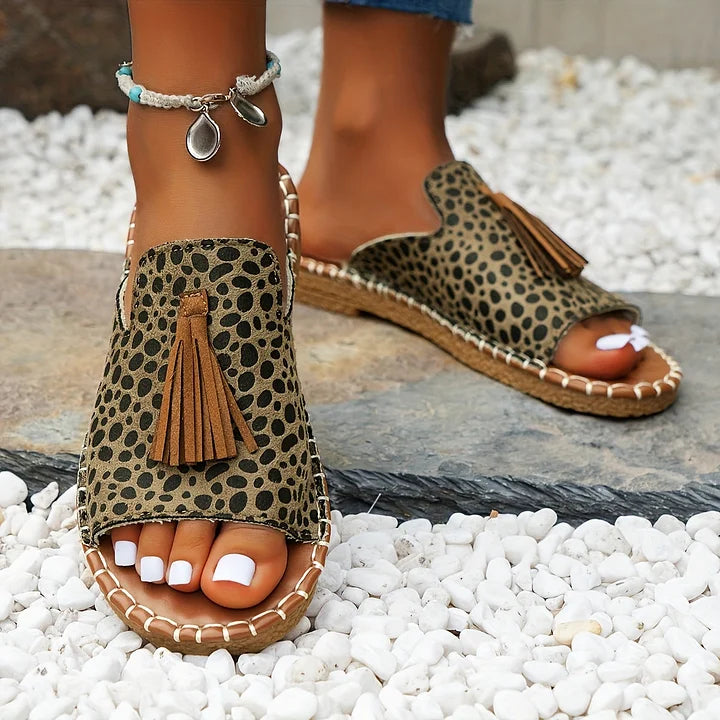 Fionnuala | Women's Boho Tassel Slide Sandals