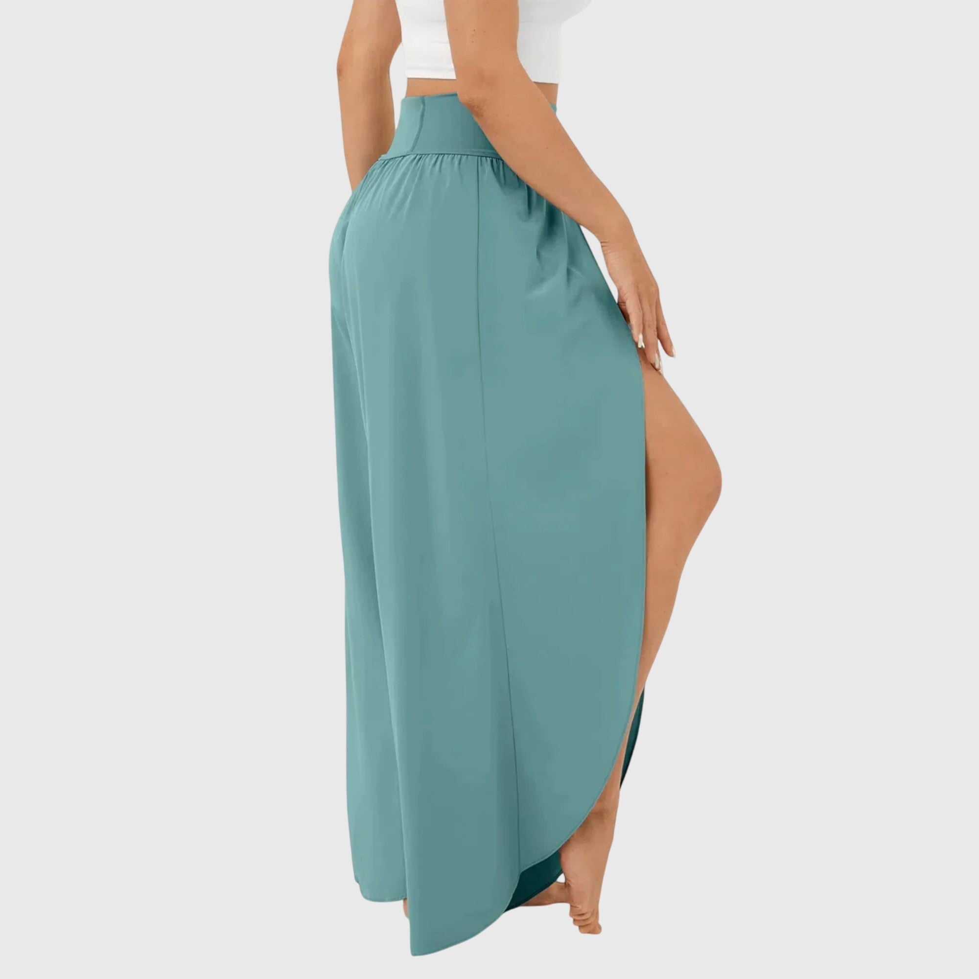 Harielle | Women's Flowy Wide Leg Split Hem Pants