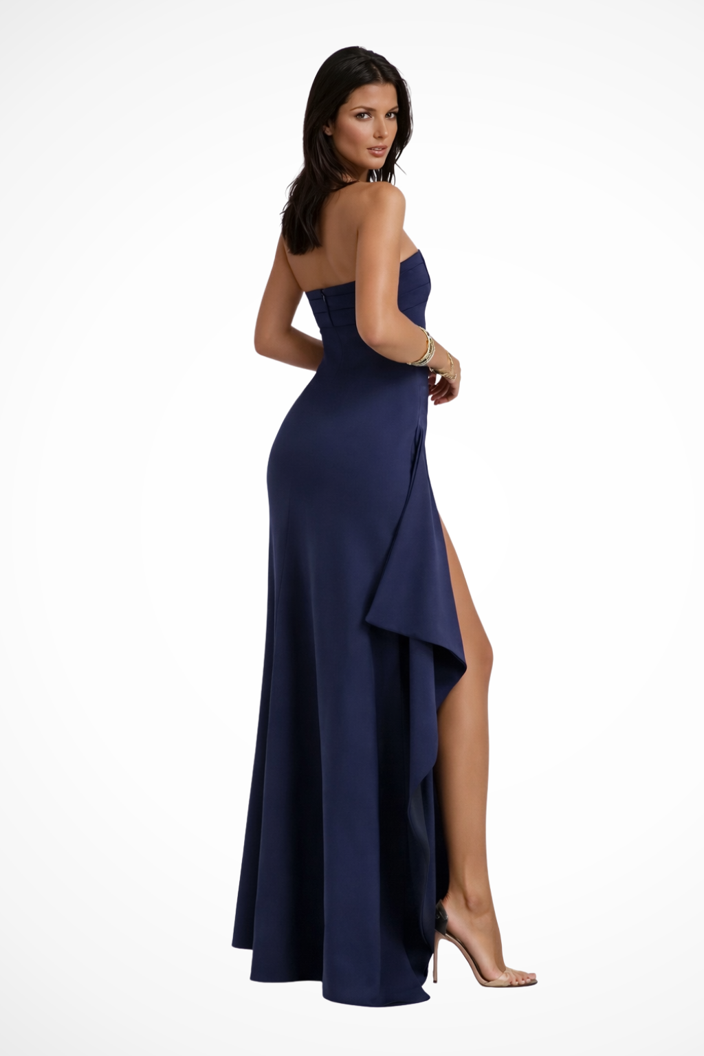 Brandeis | Women's Strapless Maxi Dress with Side Slit