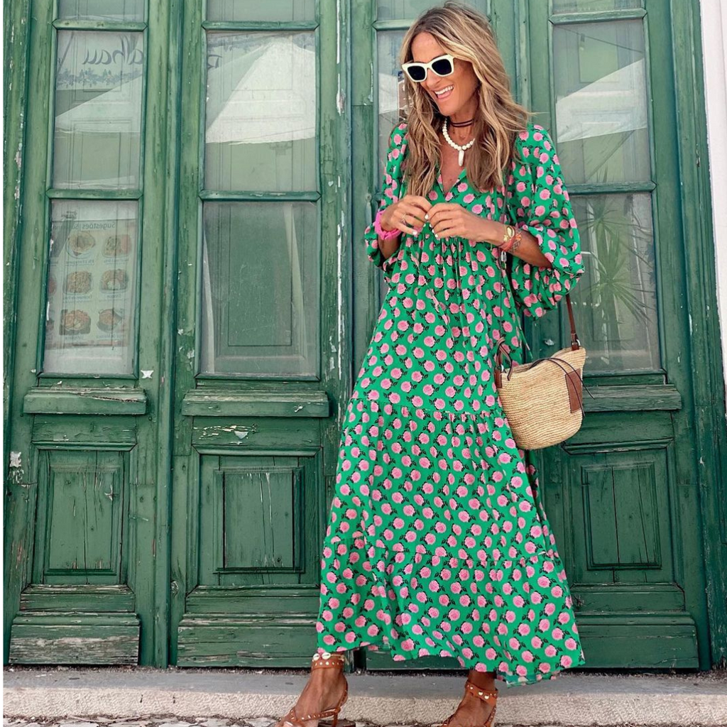 Belphoebe | Women's Polka Dot High-Low Maxi Dress