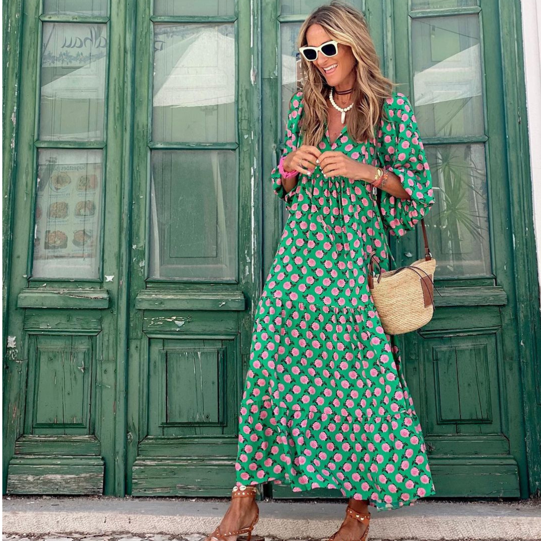 Belphoebe | Women's Polka Dot High-Low Maxi Dress