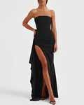 Agatha | Women's Elegant Strapless High Slit Maxi Dress