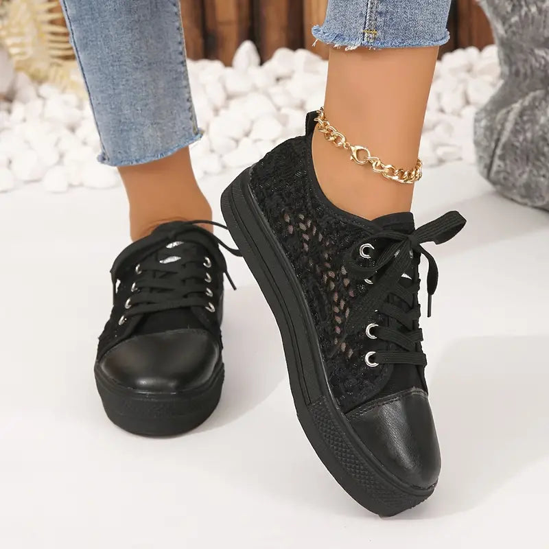 Xena | Women's Lace Cut-Out Platform Sneakers