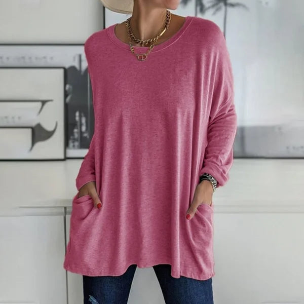 Arisellea | Women's Relaxed Fit V-Neck Long Sleeve Top
