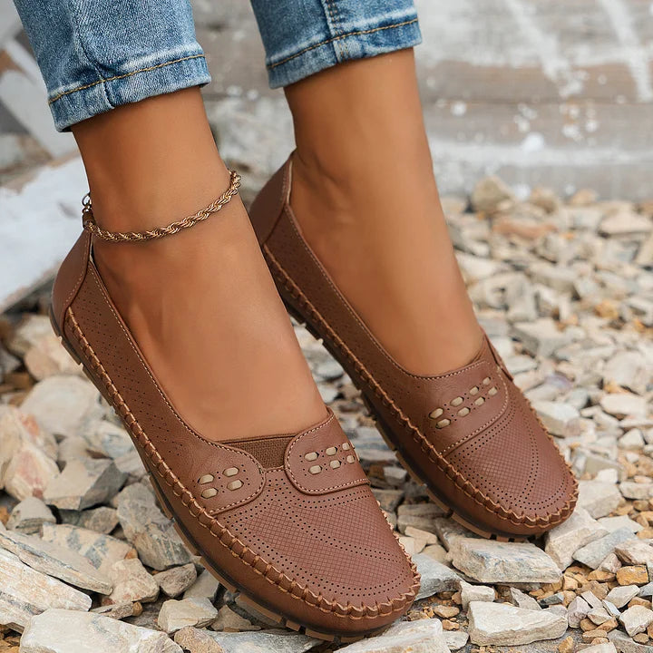 Delphine | Women's Slip-On Stud Detail Loafers