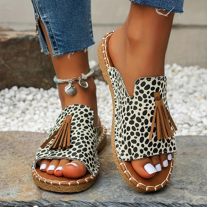 Fionnuala | Women's Boho Tassel Slide Sandals