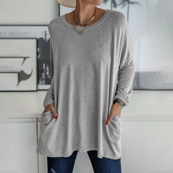 Arisellea | Women's Relaxed Fit V-Neck Long Sleeve Top