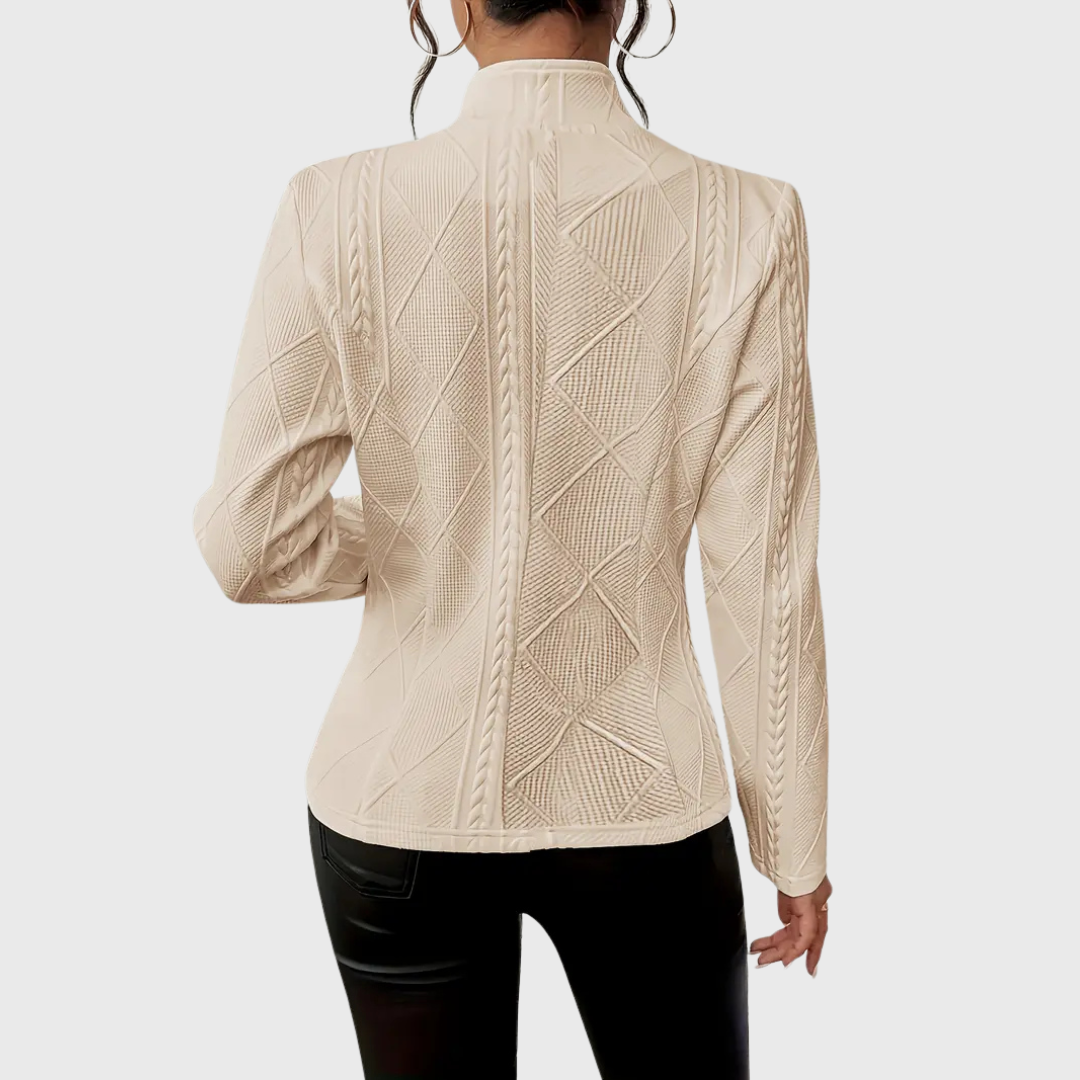 Xavirae | Women's Cable Knit Textured Button-Up Blazer
