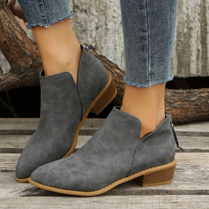 Juniper | Women's Pointed-Toe V-Cut Ankle Boots