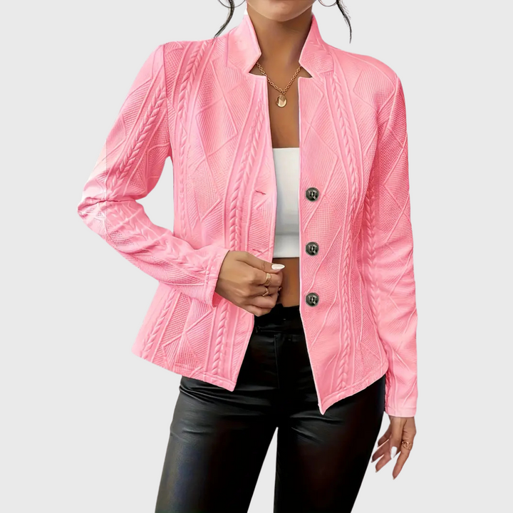 Xavirae | Women's Cable Knit Textured Button-Up Blazer