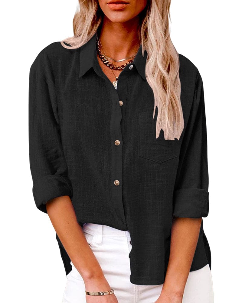 Radmila | Women's Relaxed Fit Button-Down Linen Shirt