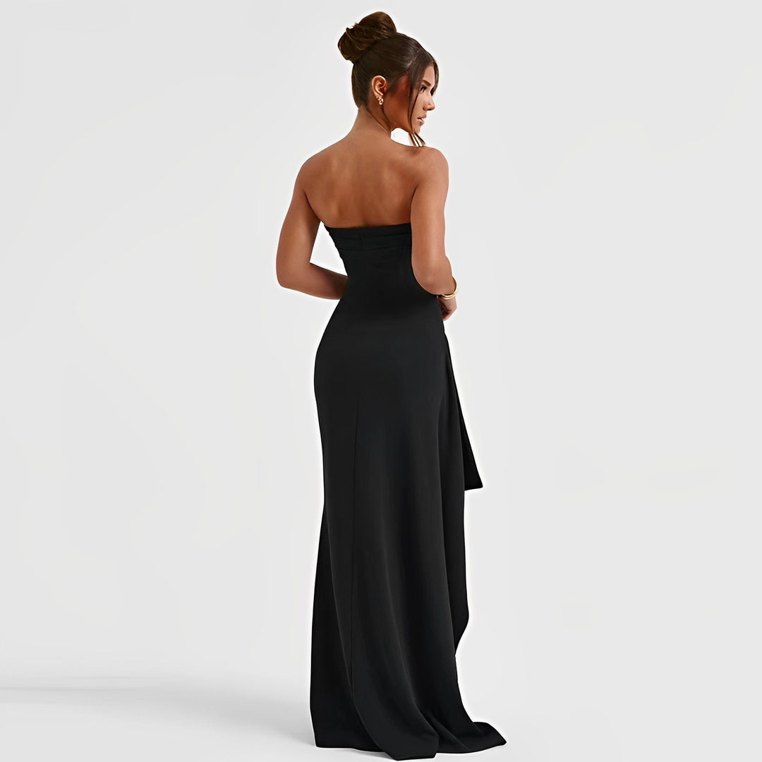 Agatha | Women's Elegant Strapless High Slit Maxi Dress