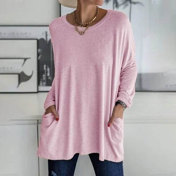 Arisellea | Women's Relaxed Fit V-Neck Long Sleeve Top