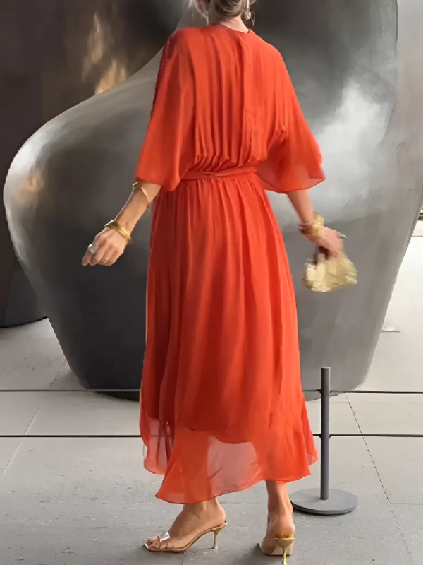 Senya | Women's Wrap Tie Midi Dress
